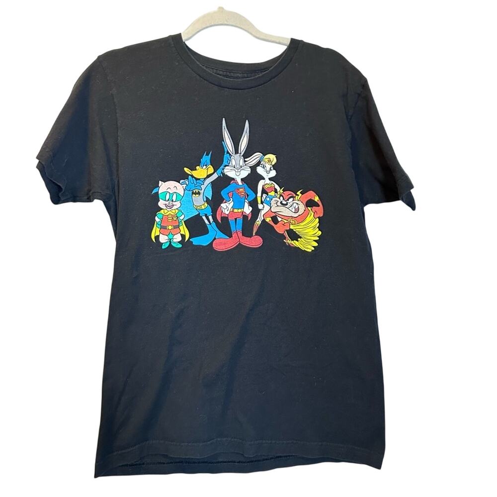Warner Brothers superhero T shirt short sleeve black cotton